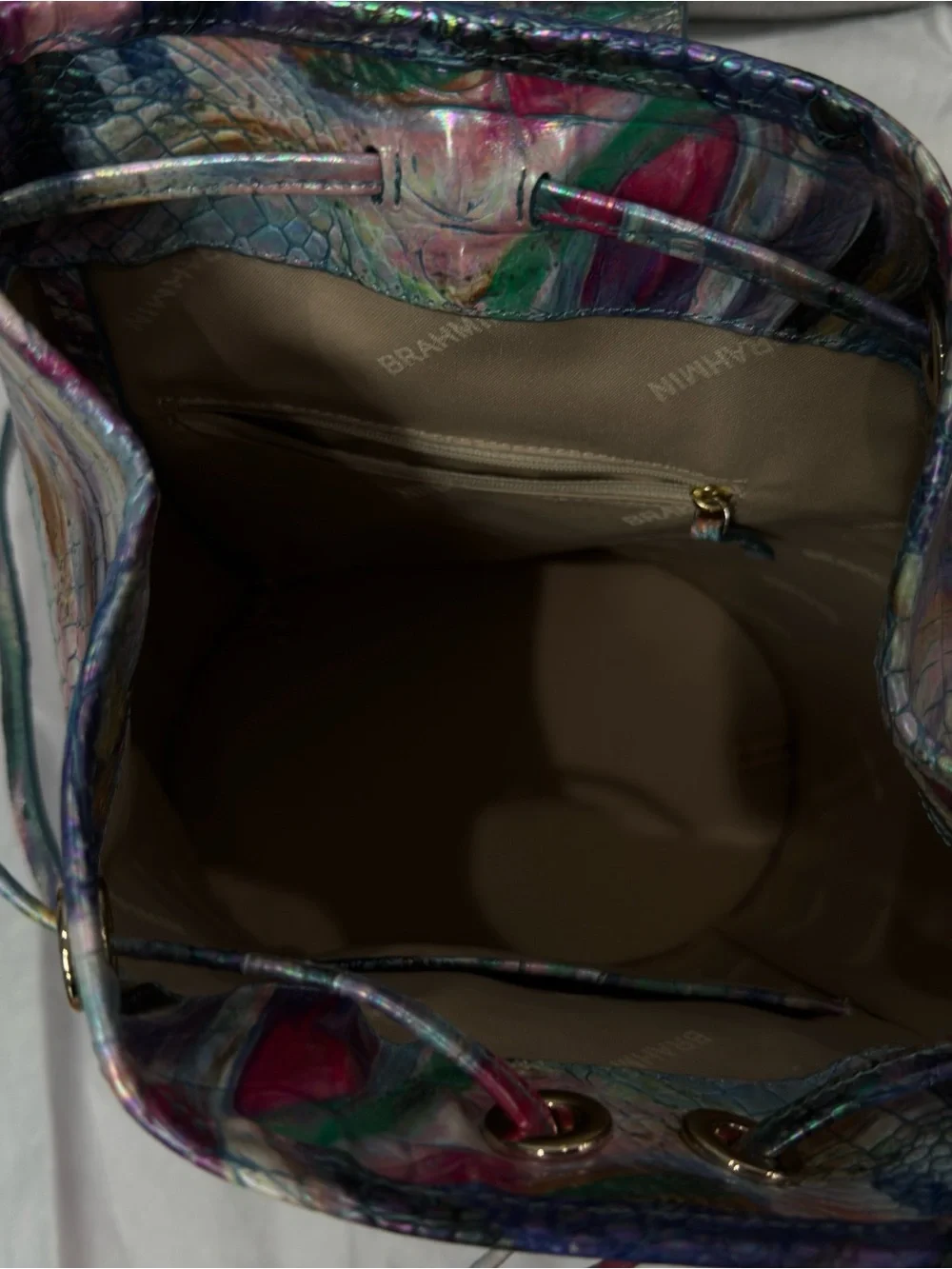 Brahmin Iridescent Multicolor Backpack with Matching Wallet